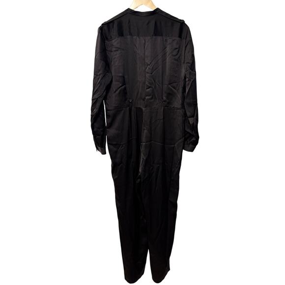 NEW! Anine Bing M Rosalie 100% Silk Jumpsuit $640 One Piece Coveralls Black - Picture 5 of 15
